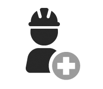 construction person with first aid symbol icon